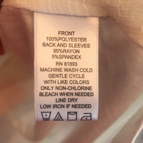 H by Halston brand size M pullover short sleeve top- longer in back - Picture 3 of 5